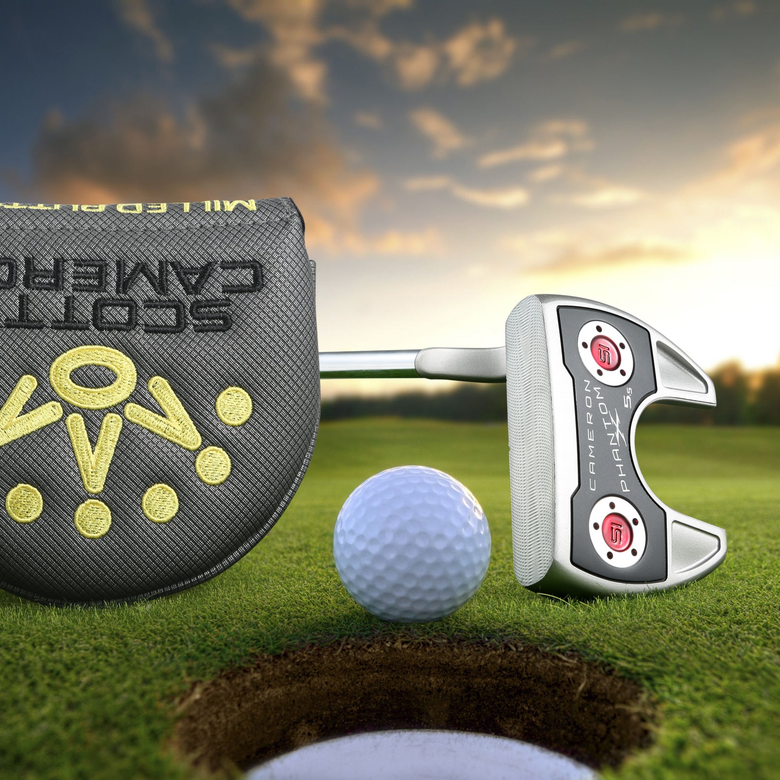 New CAMERON Select Squareback phantom X Straight Semicircle Cowhorn Putter Golf Putter 32-35 Inch Steel Shaft With Head Cover